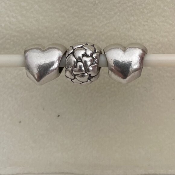 Set of 3 Authentic Pandora Heart  Themed Charms - Picture 1 of 1